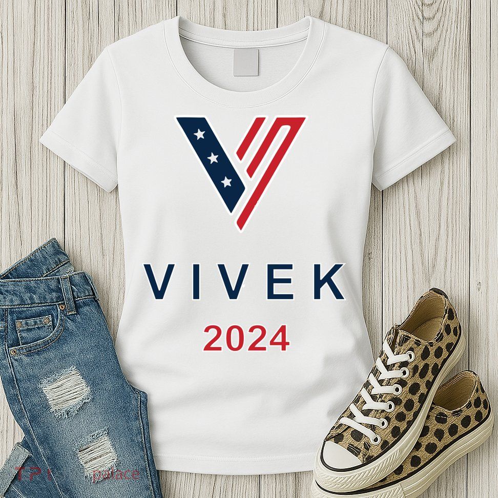 Vivek 2024 Pocket Print Logo Womens T-Shirt