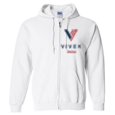 Vivek 2024 Pocket Print Logo Full Zip Hoodie