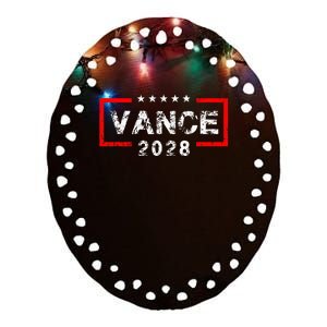 Vance 2028 President Election Campaign Us Flag Ceramic Oval Ornament