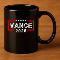 Vance 2028 President Election Campaign Us Flag 11oz C Handle Ceramic Mug