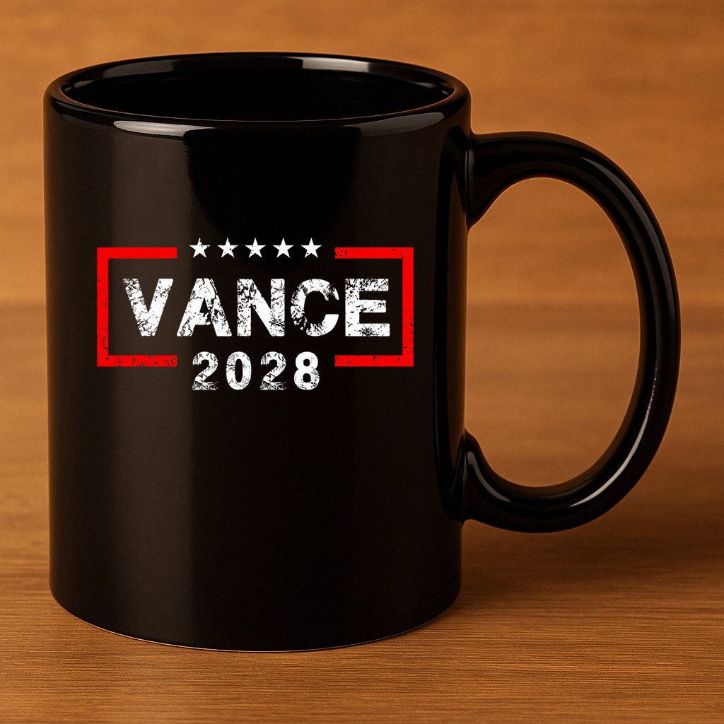 Vance 2028 President Election Campaign Us Flag 11oz C Handle Ceramic Mug