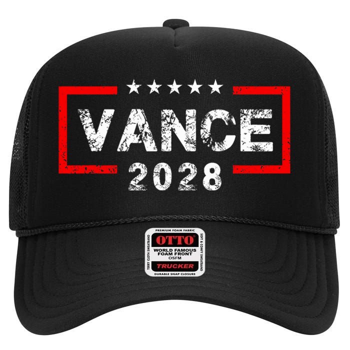 Vance 2028 President Election Campaign Us Flag Vintage High Crown Mesh Back Trucker Hat