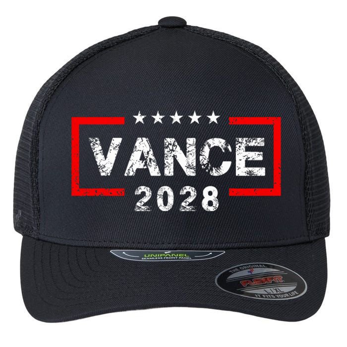 Vance 2028 President Election Campaign Us Flag Vintage Flexfit Unipanel Trucker Cap