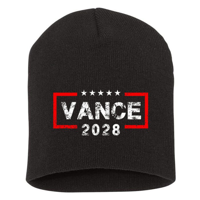 Vance 2028 President Election Campaign Us Flag Vintage Short Acrylic Beanie