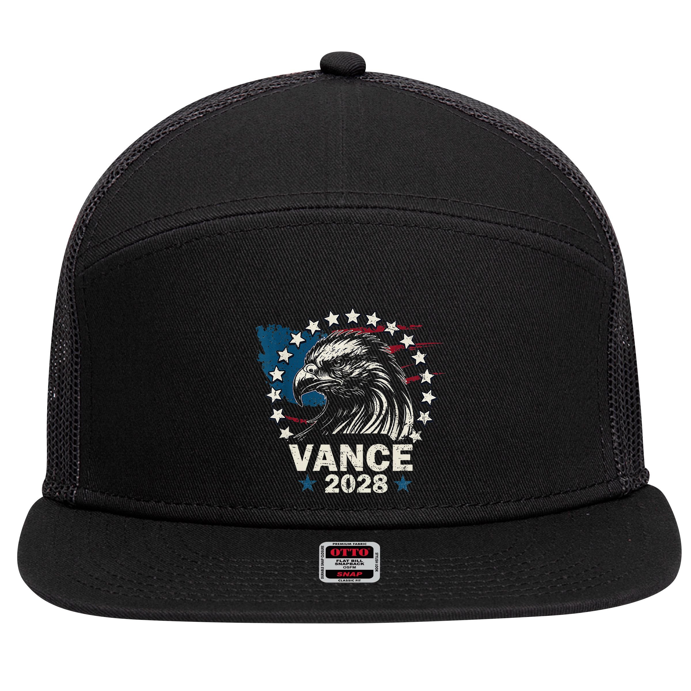 Vance 2028 President Us Flag Election Campaign 28 7 Panel Mesh Trucker Snapback Hat