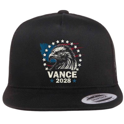 Vance 2028 President Us Flag Election Campaign 28 Flat Bill Trucker Hat