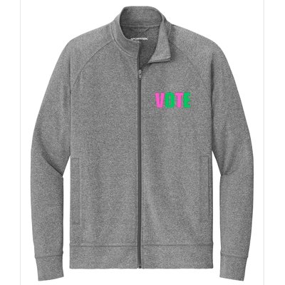 Vote 2024 Sorority Sorors Vote And Green Paraphernalia Stretch Full-Zip Cadet Jacket