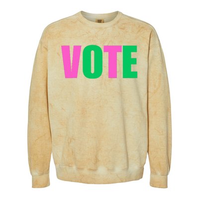 Vote 2024 Sorority Sorors Vote And Green Paraphernalia Colorblast Crewneck Sweatshirt