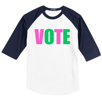 Vote 2024 Sorority Sorors Vote And Green Paraphernalia Baseball Sleeve Shirt