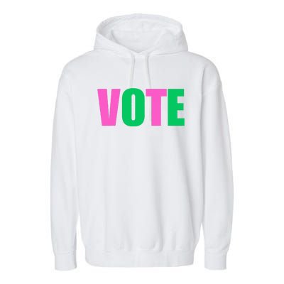 Vote 2024 Sorority Sorors Vote And Green Paraphernalia Garment-Dyed Fleece Hoodie