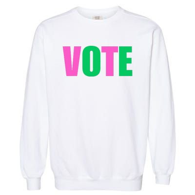 Vote 2024 Sorority Sorors Vote And Green Paraphernalia Garment-Dyed Sweatshirt