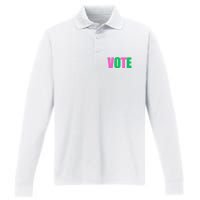 Vote 2024 Sorority Sorors Vote And Green Paraphernalia Performance Long Sleeve Polo