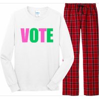 Vote 2024 Sorority Sorors Vote And Green Paraphernalia Long Sleeve Pajama Set