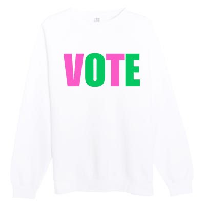 Vote 2024 Sorority Sorors Vote And Green Paraphernalia Premium Crewneck Sweatshirt