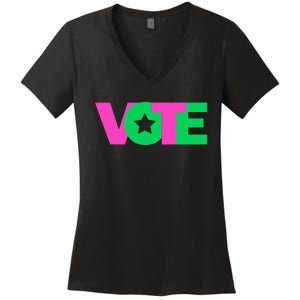 Vote 2024 Sorority Sorors Paraphernalia Vote Women's V-Neck T-Shirt