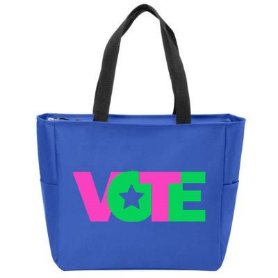 Vote 2024 Sorority Sorors And Green Paraphernalia Vote Zip Tote Bag