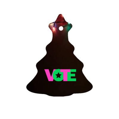 Vote 2024 Sorority Sorors And Green Paraphernalia Vote Ceramic Tree Ornament