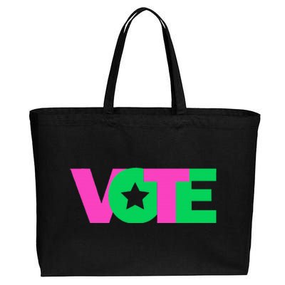 Vote 2024 Sorority Sorors And Green Paraphernalia Vote Cotton Canvas Jumbo Tote