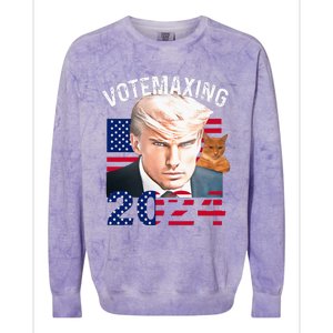 Votemaxing 2024 Trump Mewing Looksmaxxing Colorblast Crewneck Sweatshirt