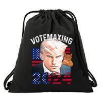 Votemaxing 2024 Trump Mewing Looksmaxxing Drawstring Bag