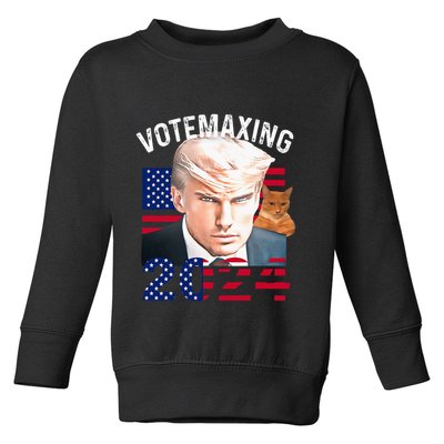 Votemaxing 2024 Trump Mewing Looksmaxxing Toddler Sweatshirt