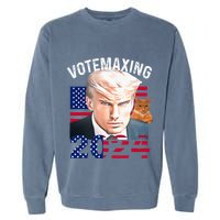 Votemaxing 2024 Trump Mewing Looksmaxxing Garment-Dyed Sweatshirt