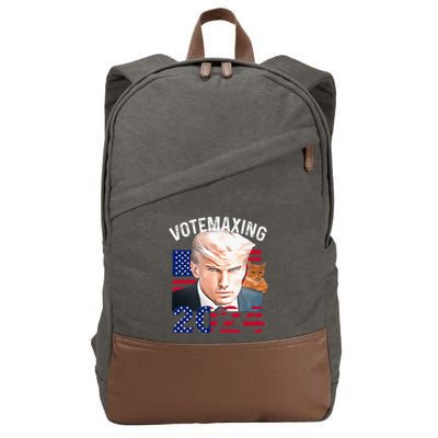 Votemaxing 2024 Trump Mewing Looksmaxxing Cotton Canvas Backpack