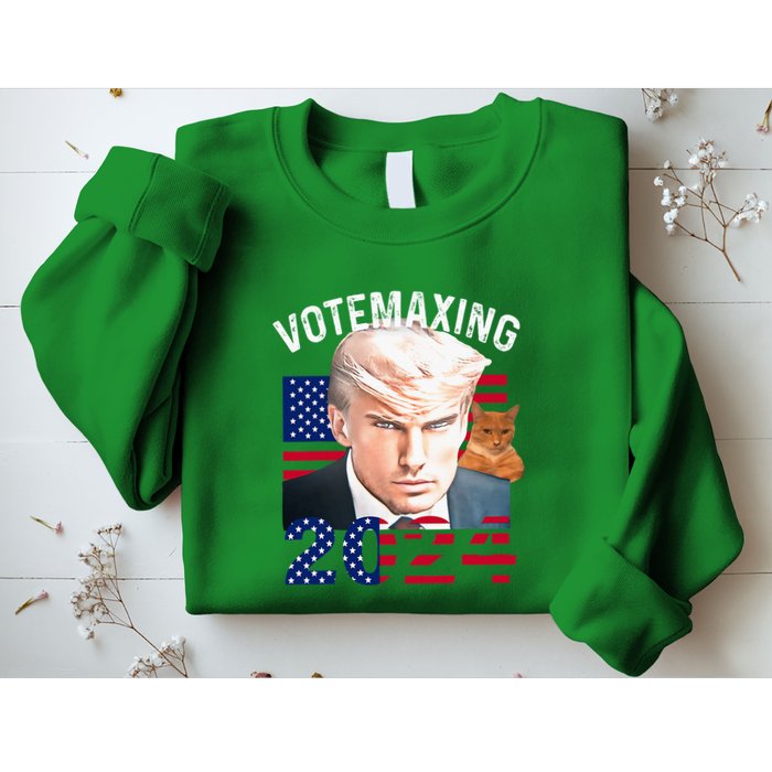 Votemaxing 2024 Trump Mewing Looksmaxxing Sweatshirt
