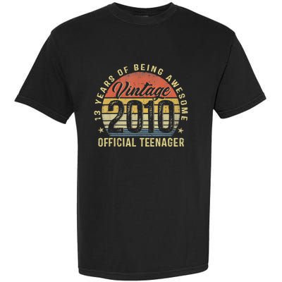 Vintage 2010 Teenager 13th Birthday Gifts 13 Yr Old Garment-Dyed Heavyweight T-Shirt