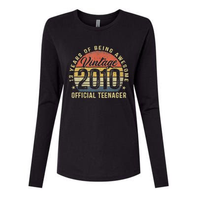 Vintage 2010 Teenager 13th Birthday Gifts 13 Yr Old Womens Cotton Relaxed Long Sleeve T-Shirt