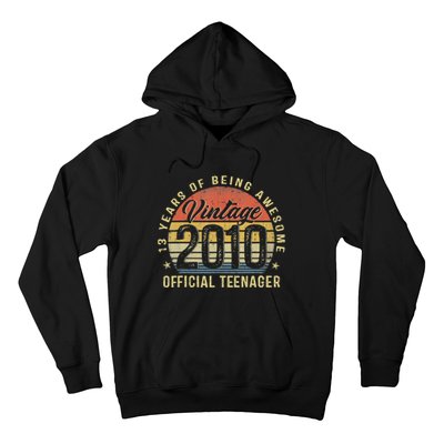 Vintage 2010 Teenager 13th Birthday Gifts 13 Yr Old Hoodie