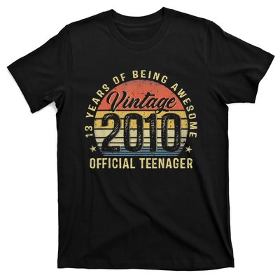 Vintage 2010 Teenager 13th Birthday Gifts 13 Yr Old T-Shirt