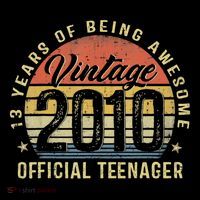 Vintage 2010 Teenager 13th Birthday Gifts 13 Yr Old Tank Top