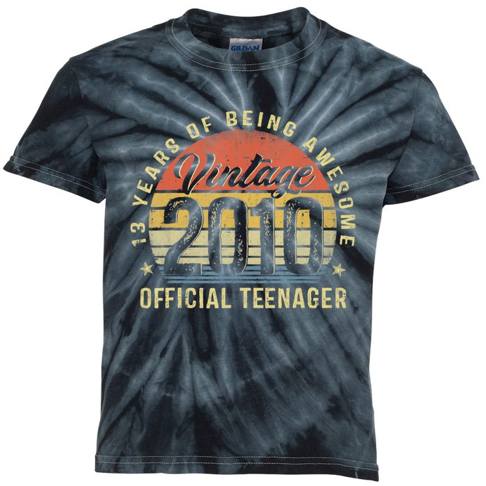 Vintage 2010 Teenager 13th Birthday Gifts 13 Yr Old Kids Tie-Dye T-Shirt