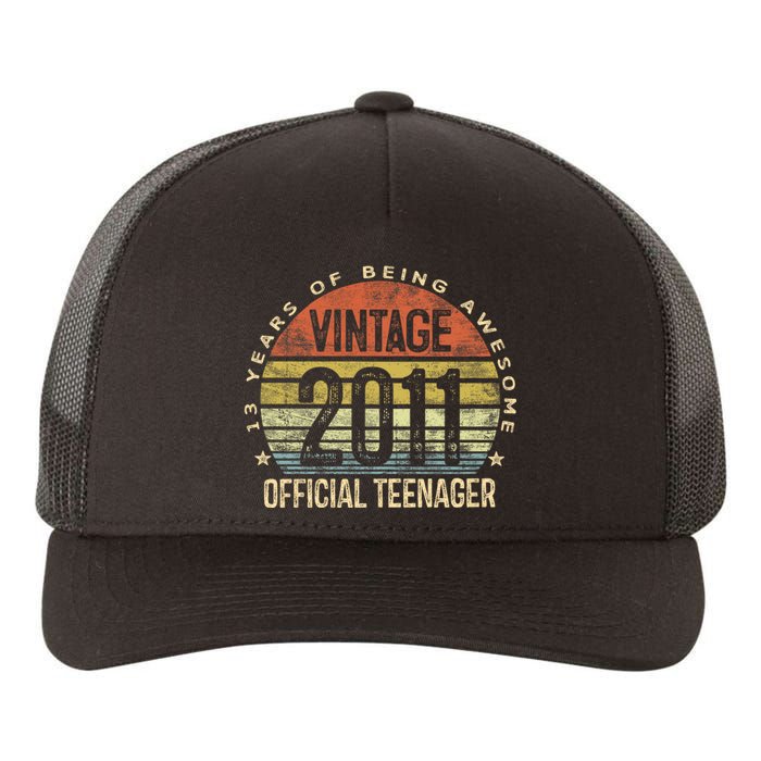 Vintage 2011 Teenager 13th Birthday Gifts 13 Yr Old Yupoong Adult 5-Panel Trucker Hat