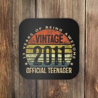 Vintage 2011 Teenager 13th Birthday Gifts 13 Yr Old Coaster