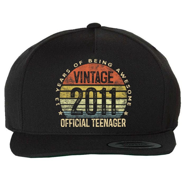 Vintage 2011 Teenager 13th Birthday Gifts 13 Yr Old Wool Snapback Cap