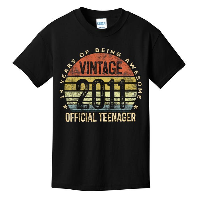 Vintage 2011 Teenager 13th Birthday Gifts 13 Yr Old Kids T-Shirt