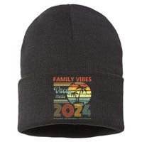 Vintage 2024 Vacation Family Vibes Making Memories Together Sustainable Knit Beanie