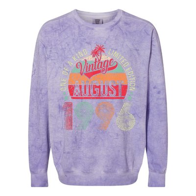 Vintage 27 Years Old August 1996 27th Birthday Colorblast Crewneck Sweatshirt