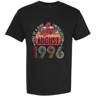 Vintage 27 Years Old August 1996 27th Birthday Garment-Dyed Heavyweight T-Shirt