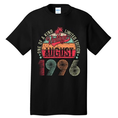 Vintage 27 Years Old August 1996 27th Birthday Tall T-Shirt