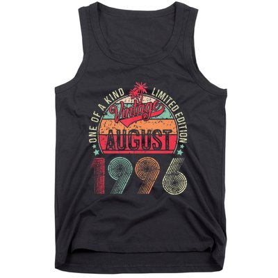 Vintage 27 Years Old August 1996 27th Birthday Tank Top