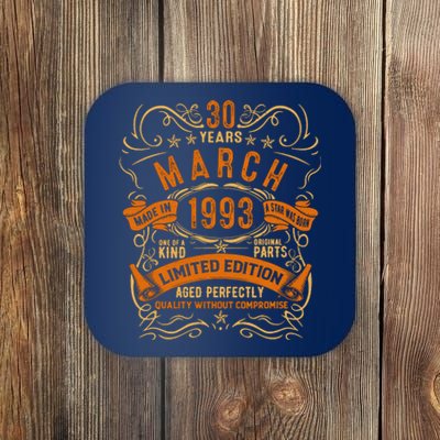 Vintage 30th Birthday March 1993 Birthday Coaster