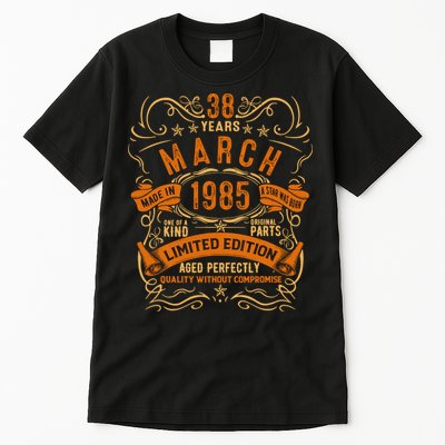 Vintage 38th Birthday March 1985 Birthday Tall T-Shirt