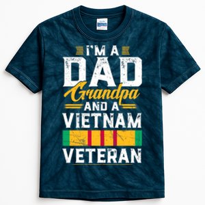 Veteran 365 IM A Dad Grandpa & Vietnam Veteran FatherS Day Kids Tie-Dye T-Shirt