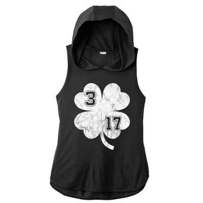 Vintage 317 Irish Clover Ladies PosiCharge Tri-Blend Wicking Draft Hoodie Tank