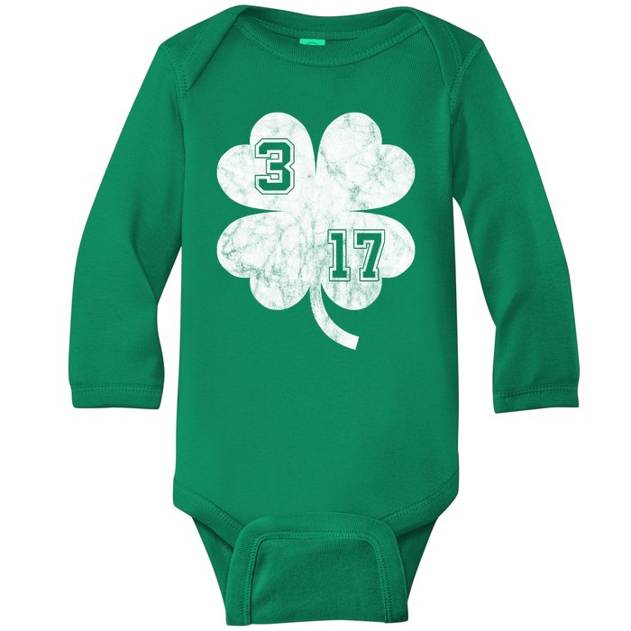 Vintage 317 Irish Clover Baby Long Sleeve Bodysuit