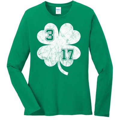 Vintage 317 Irish Clover Ladies Long Sleeve Shirt