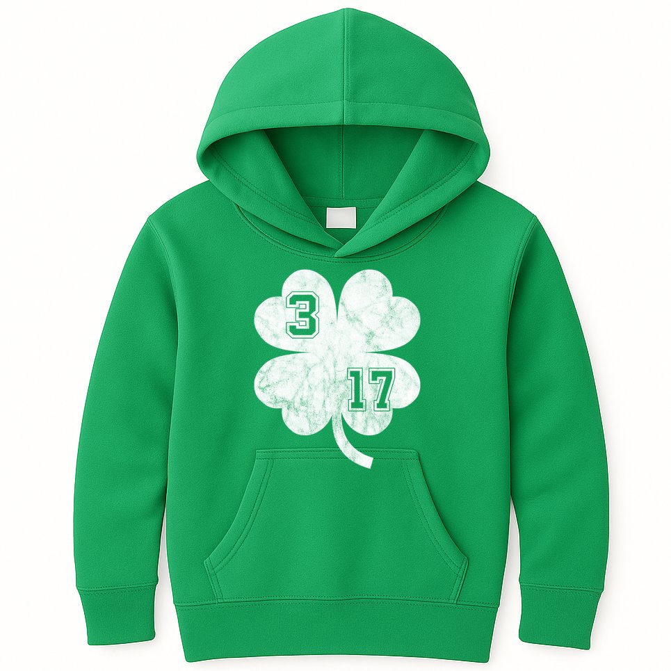 Vintage 317 Irish Clover Kids Hoodie